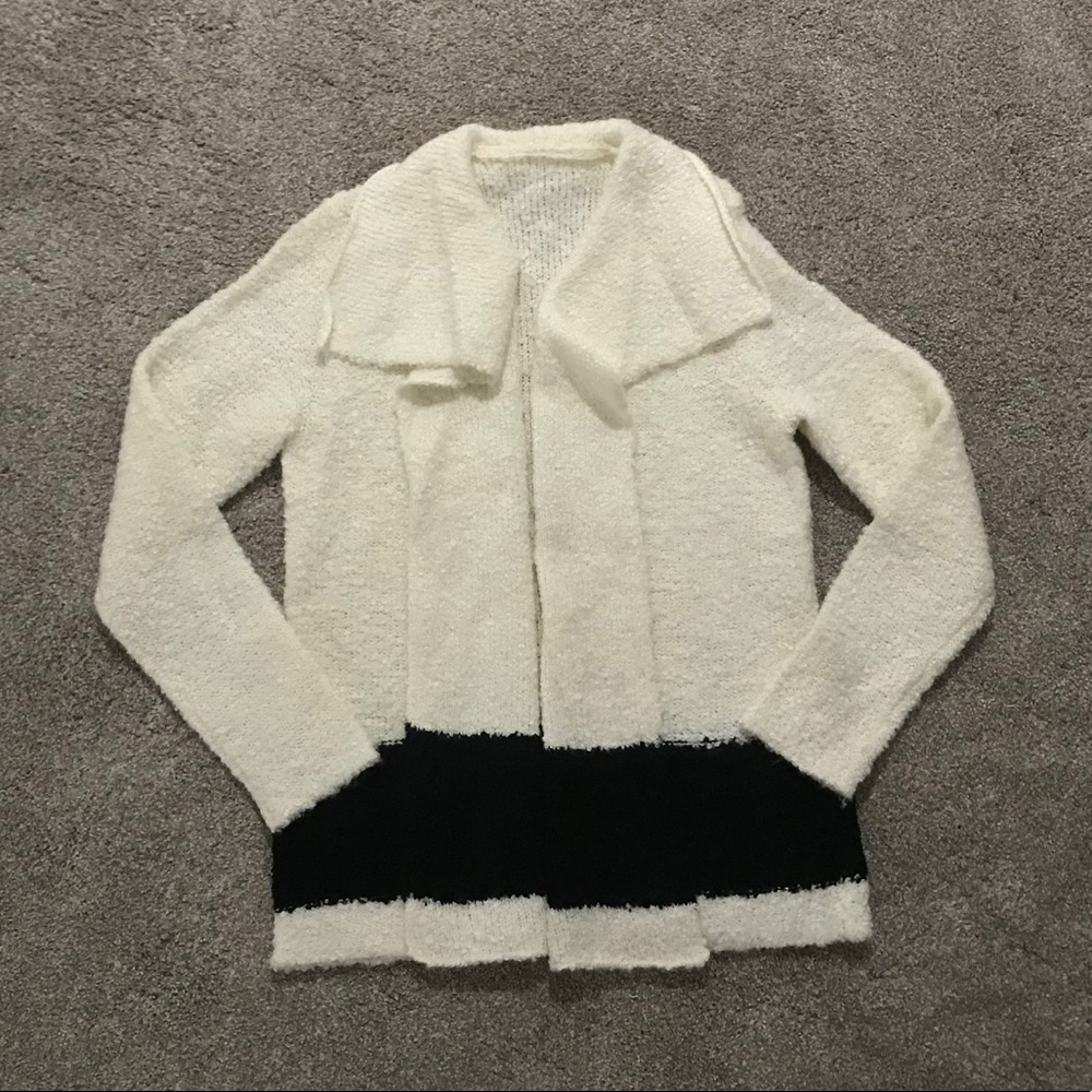 Victoria’s Secret Moda International Cream & Black Cardigan Wrap Jacket - S/M